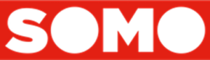 SOMO logo: bold black letters on a red background.